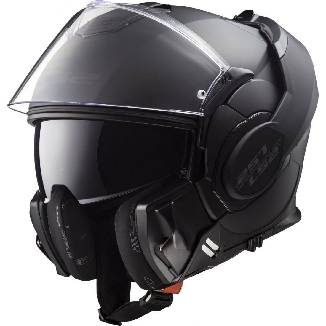 Casco LS2 VALIANT NOIR modular. Casco de moto abatible negro mate.